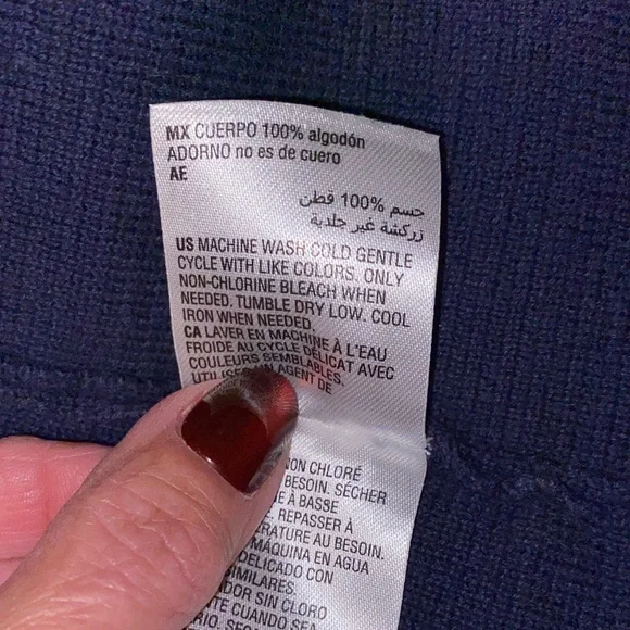 Charter Club Tan and Navy Colorblock Cardigan Size PL - Picture 7 of 10